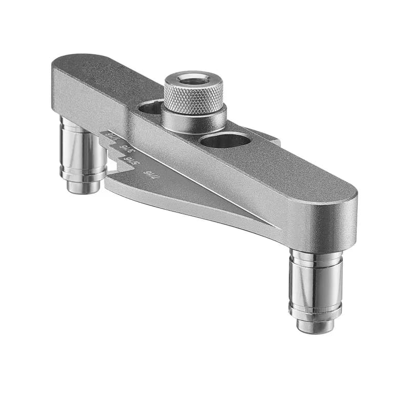 Self-centering drill fixture kit, drill bit limiter for straight hole woodworking machinery parts