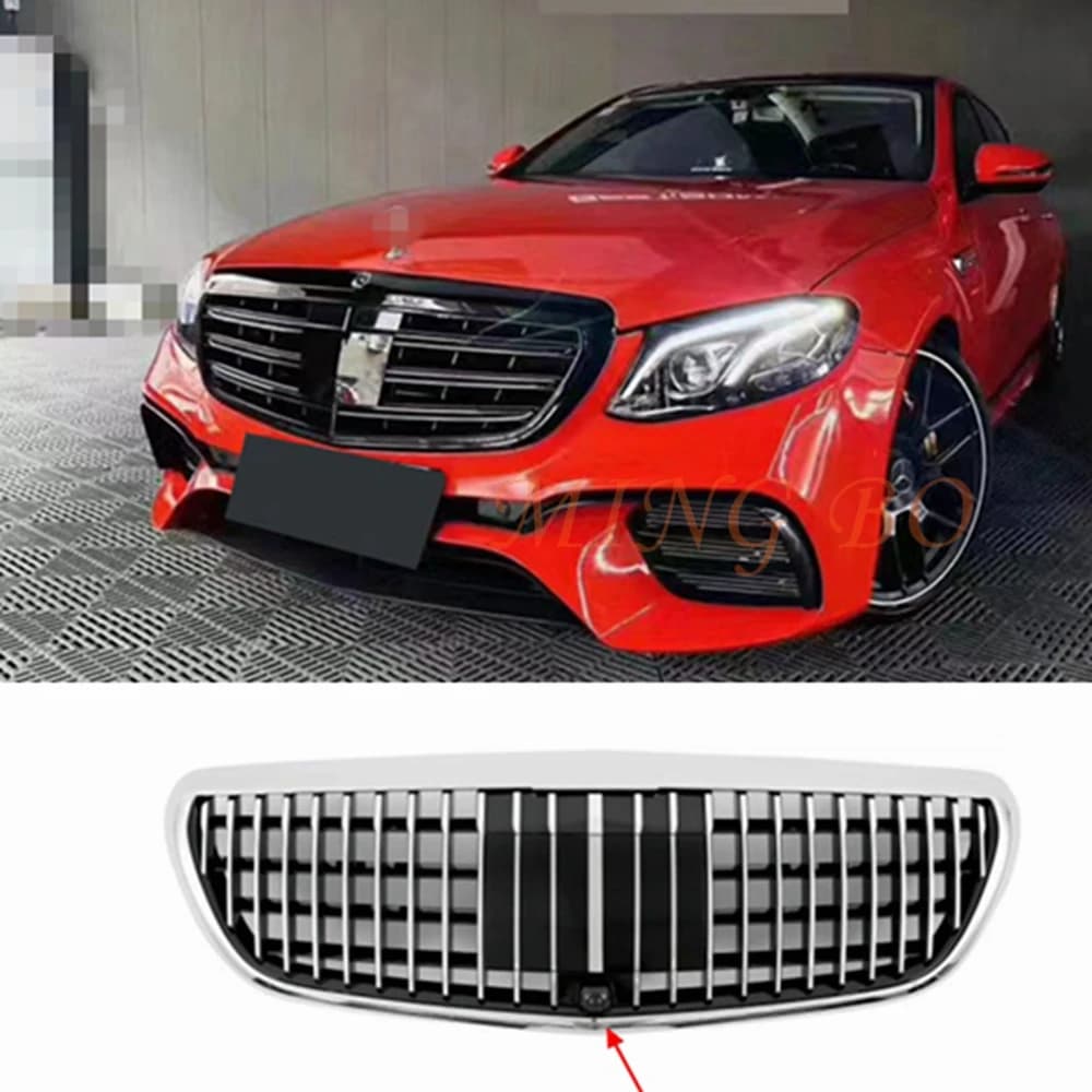 FOR  Mercedes Benz W213 E-Class 2017 2019 2020   Front car racing grille billet bumper grille upper cover fits