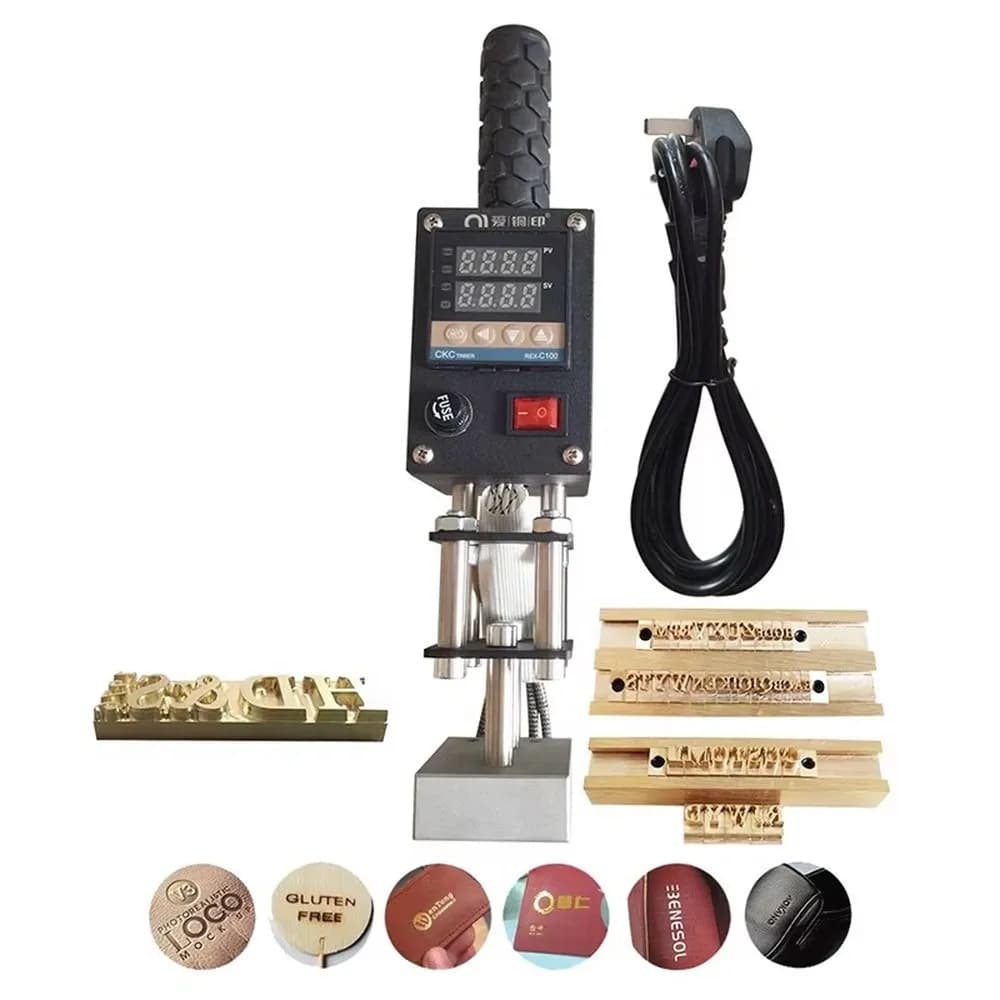 Handheld Hot Stamping Machine Food-Grade Brass Custom Logo Branding Iron Portable Heat Press Bronzing Tool for DIY Wood