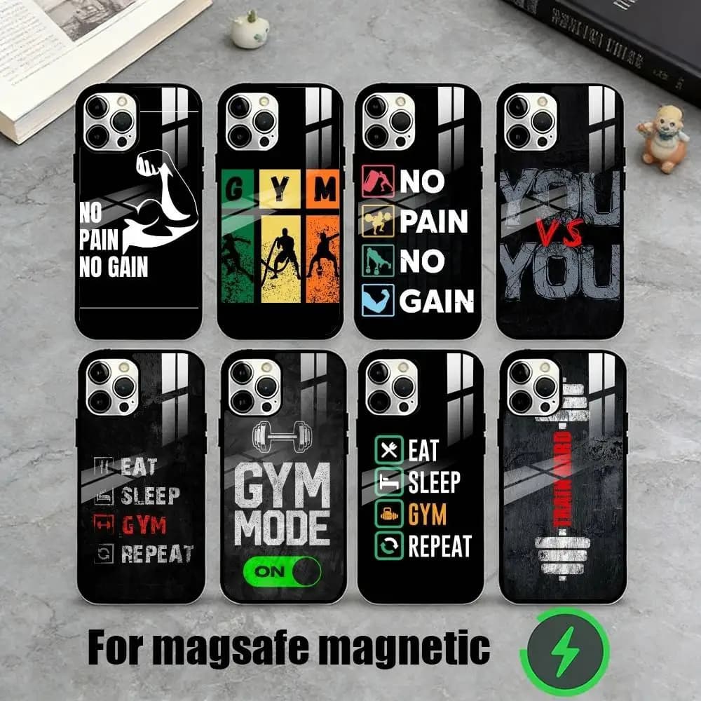 Bodybuilding Gym Fitness  Phone Case For iPhone17,16,15,14,13,12,11 Plus,Pro Magnetic with Magsafe Wireless Charging