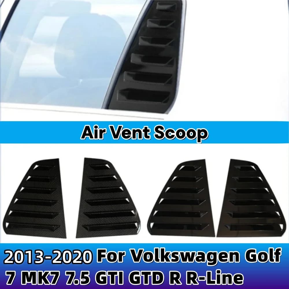 For Volkswagen Golf 7 MK7 7.5 GTI GTD R R-Line 2013-2020 Air Vent Scoop Rear Side Window Louvers Shades Sticker Car Stickers