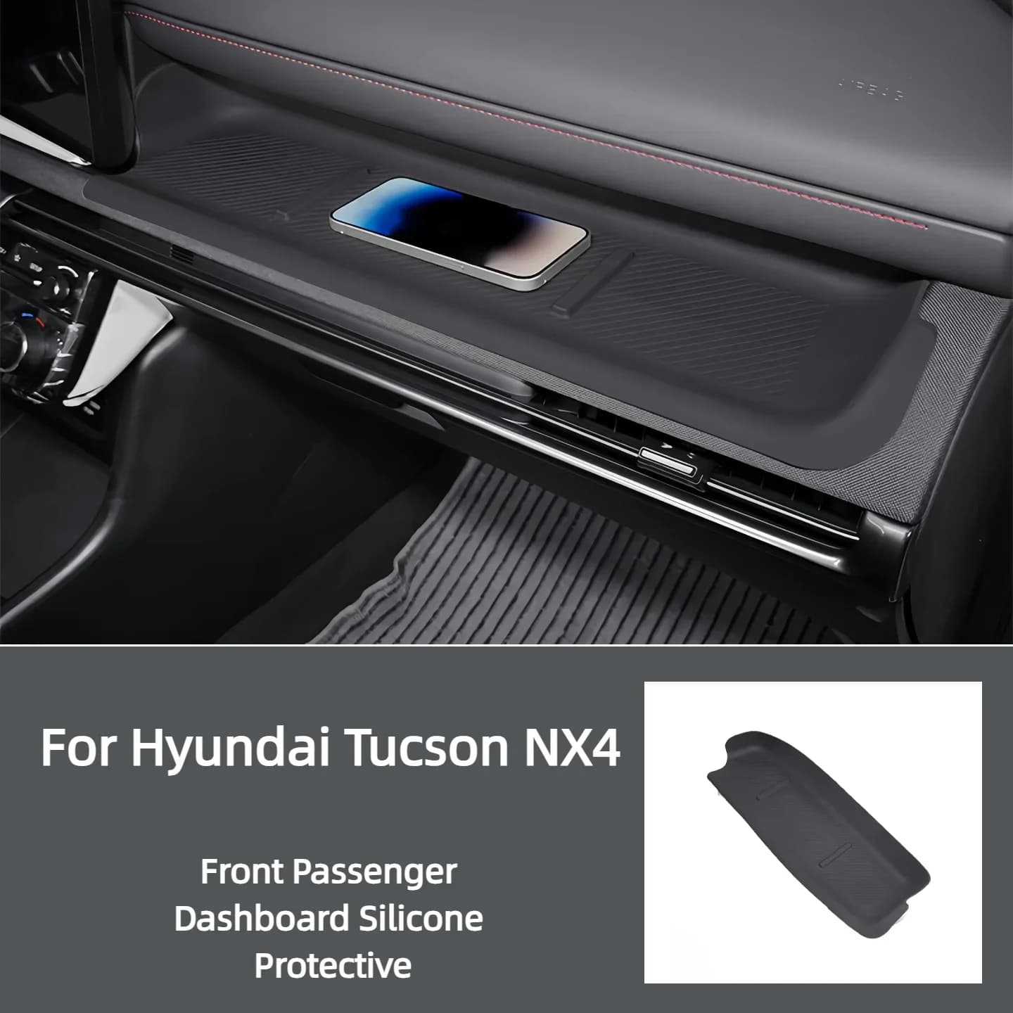 For Hyundai Tucson NX4 2024 2025 Dashboard Silicone Protective Pad Modified Car Interior Decoration Product Anti Scratch