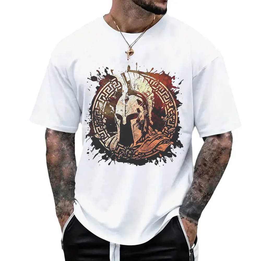 esparta Sparta Helmet Gift T Shirt for man Ancient Roman Greek warrior helmet Graphic Clothes 100% cotton All size Tops S-6XL