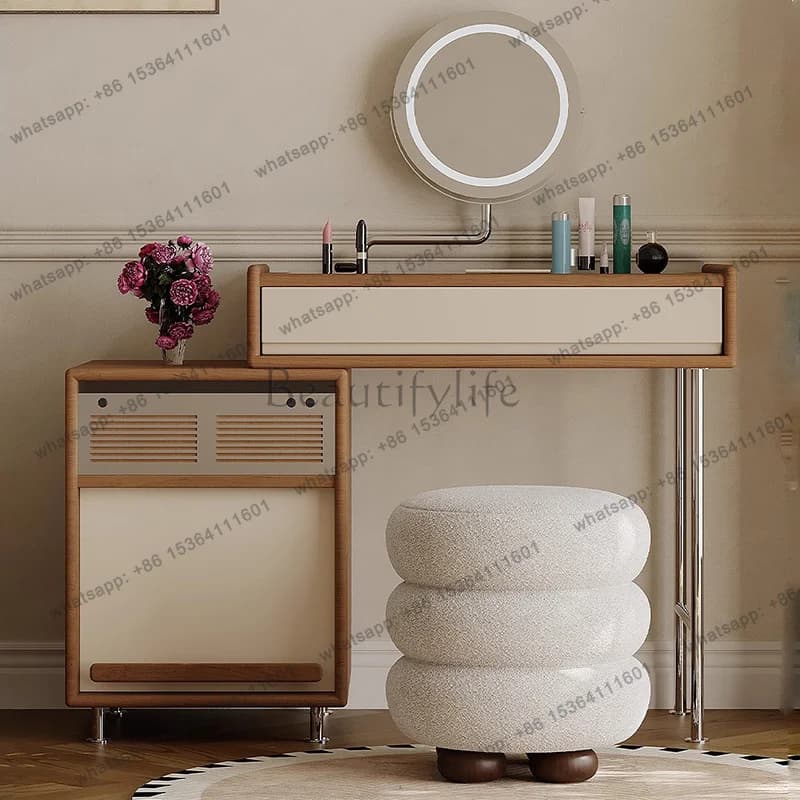 French Vintage Vanity Table Classic Premium Aesthetic Retro Vanity Table Storage Rich Coiffeuse À Maquillage Bedroom Furniture
