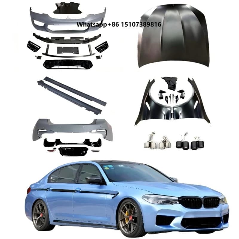 G30/G38 M5 Body Kit Upgrade Includes Engine Cover Mudguards Bumper Tailpipe-PP+Aluminum Alloy Easy Installation