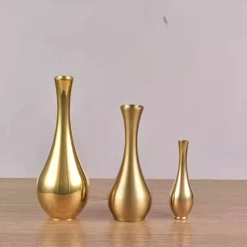 Cz pure copper vase for buddha, guanyin water bottle for worship, altar, guan gong  buddhist hall, lotus fairy bottle