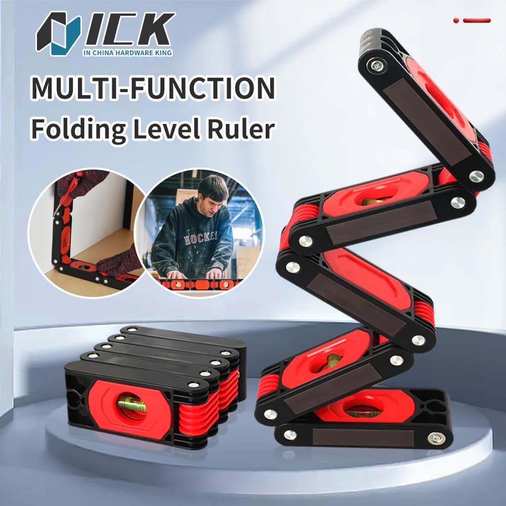 Foldable Angle Finder Protractor Multifunction Level Ruler Angle Measuring Tool 45-degree bevel With Horizontal Vertical Bubble