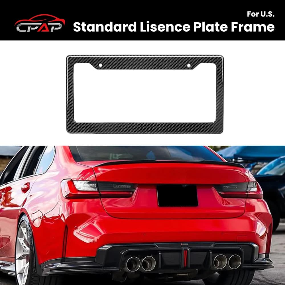 For U.S. Standard Prepreg Real Dry Carbon Fiber Universal Lisence Plate Frame Car Exterior Accessories