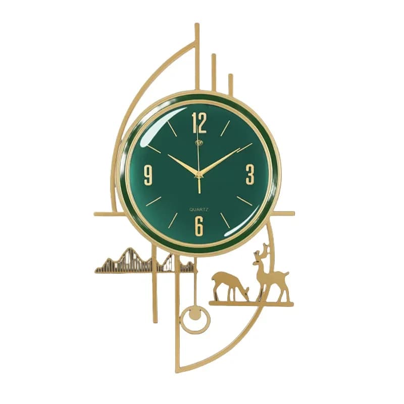 Light luxury metal fashion living room wall clock high sense home bedroom simple clock study wall silent clock