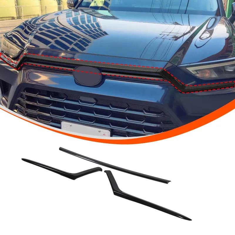 ABS   For 2024+ Toyota Grand Highlander Front Hood Trim  Car Accessories Exterior Decorative Kit