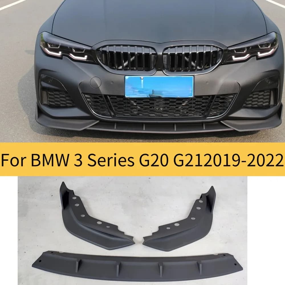 For 2019-2022 BMW 3 Series G20 G21 320i 325i  Front Bumper Splitter Lip Spoiler Body Kit Refit Perfect Matching Car Accessory