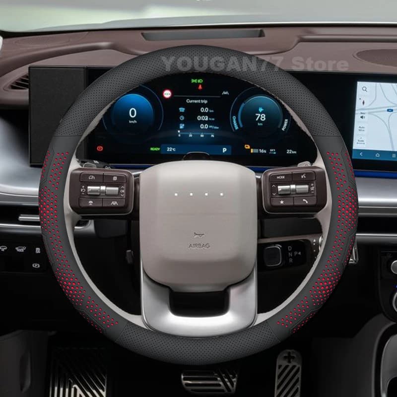 Leather Car Steering Wheel Cover For NEW Hyundai Ioniq 9 2025 2026 Covers For Covers Auto Interior Hyundai Ioniq 9 Accessories