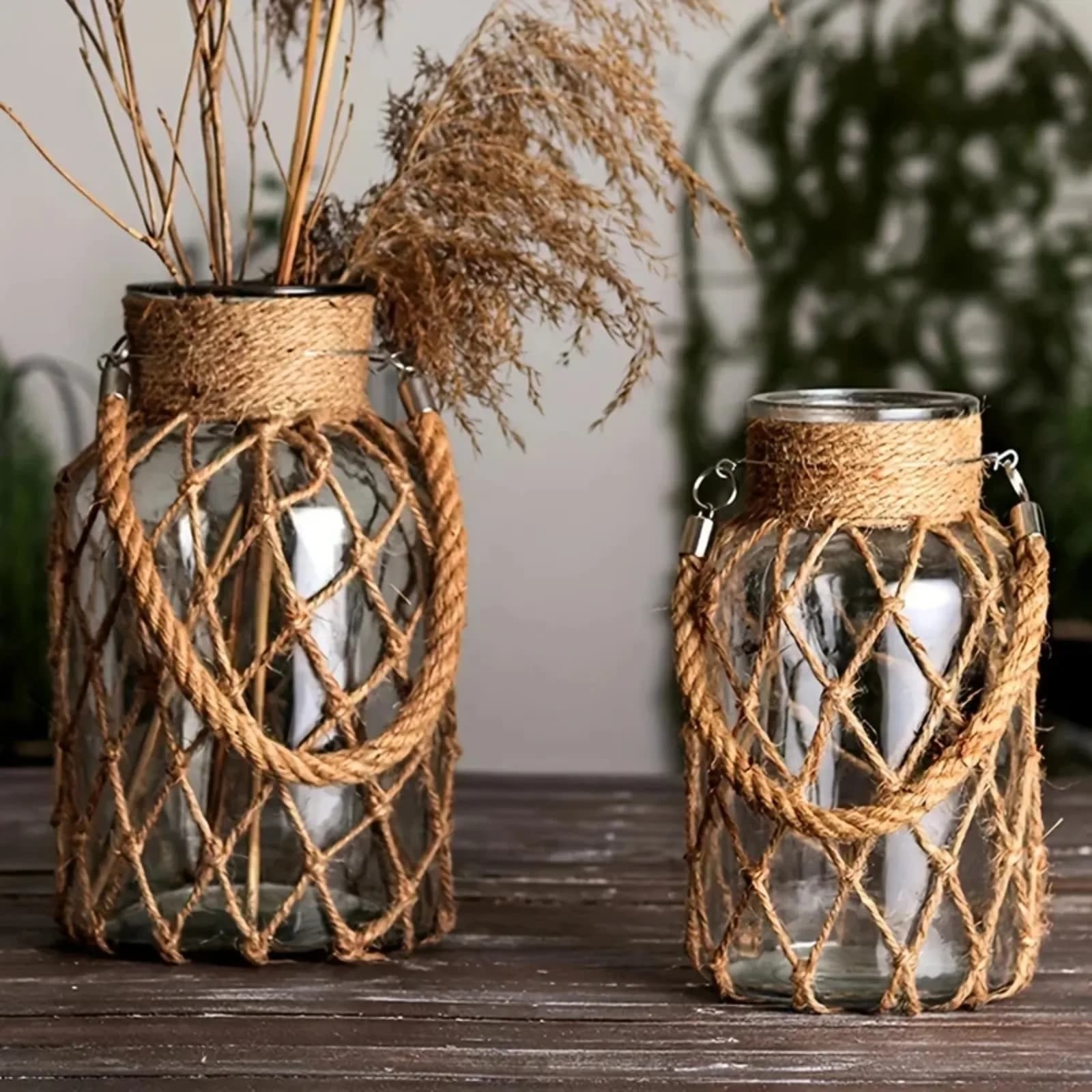 Hydroponic Glass Vase Clear Container Nordic Plant Holder Vintage Bohemian Decor Flower Display Jar for Living Room Desk Table
