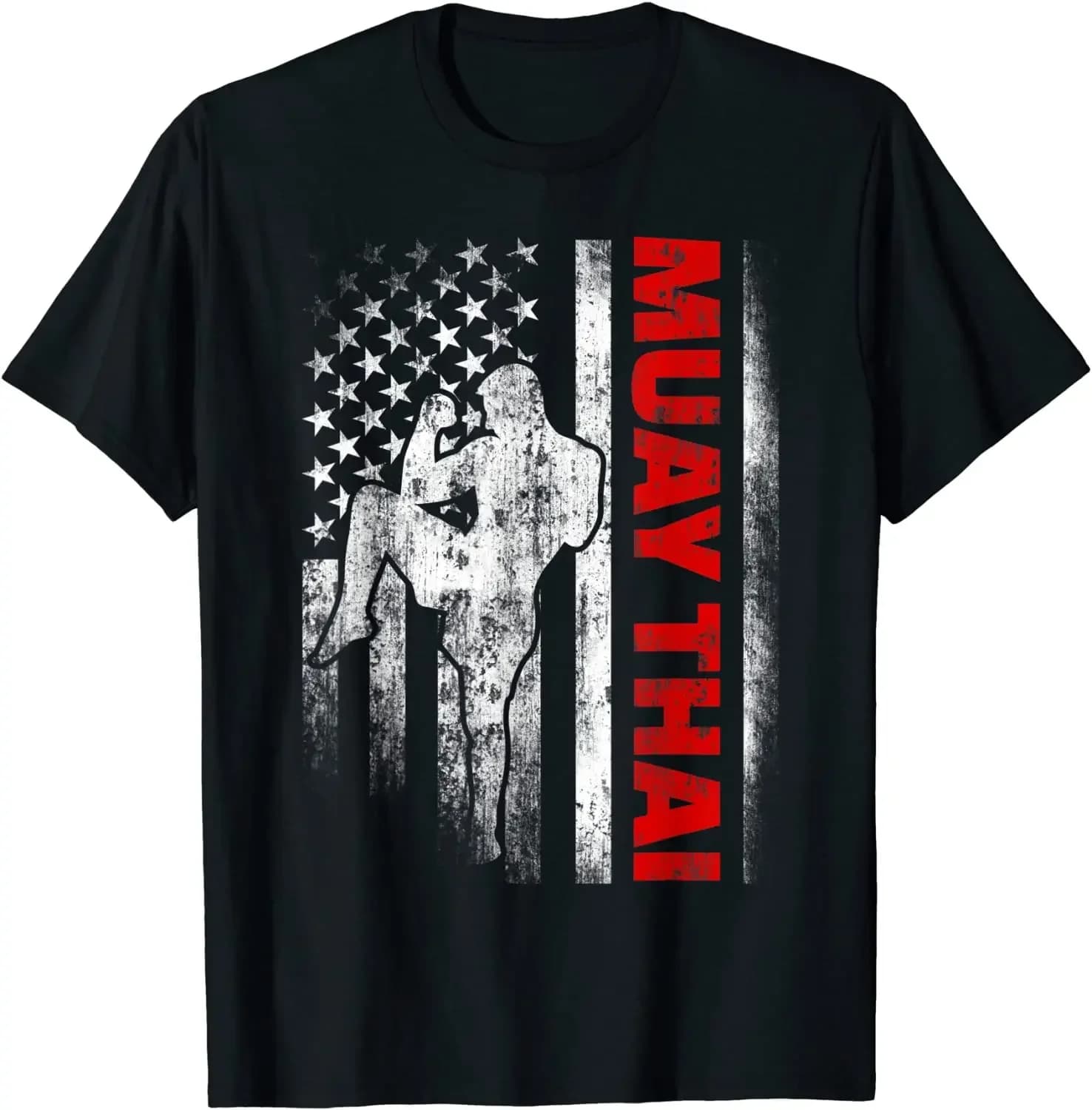 Muay Thai Boxing US American Flag Summer Cotton O-neck Short Sleeve T-shirt