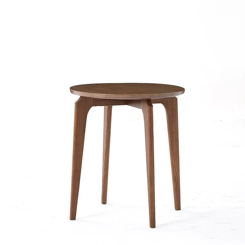 Classic Nordic solid wood small coffee table, ash wood link round edge table