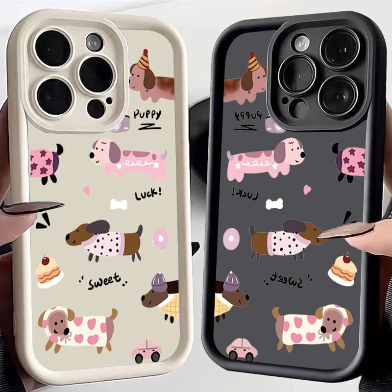 For Xiaomi Poco X6 F5 X5 X3 M6 Pro 4G Case Mi 13T 12T 12 13 14 Pro 11 Lite 5G NE Shockproof Bumper Cover Cute Dachshund Bulldog