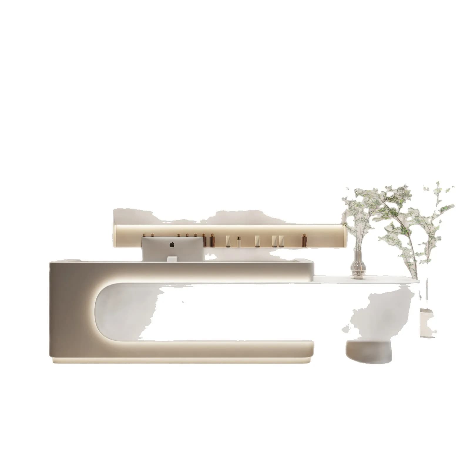 CX simple modern paint beauty salon checkout page clothing store front desk