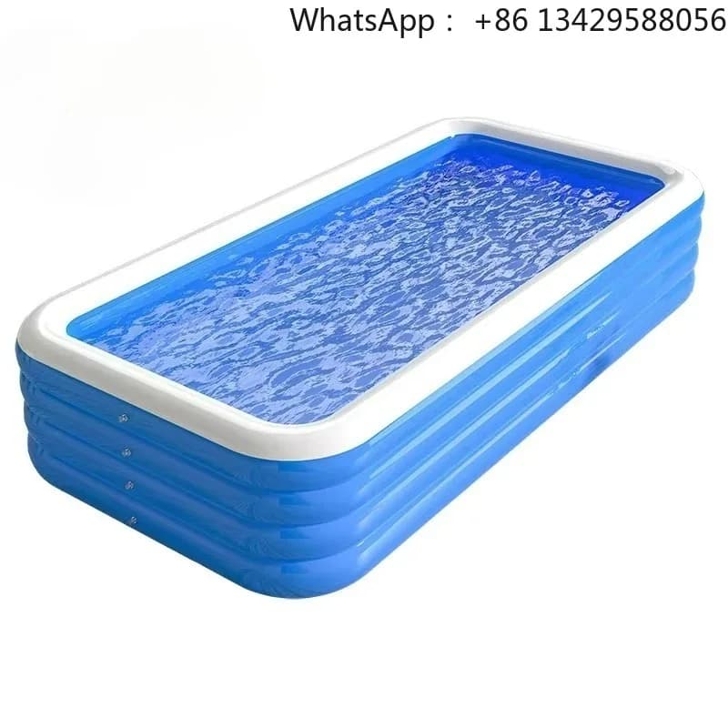 3m/3.8m/4.2m/4.6m Blue-and-white Four-layer Inflatable Pool, Perfect for Families To Enjoy Summer Outdoor Fun in The Backyard