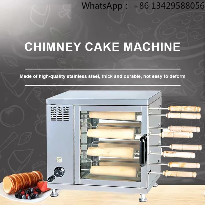 Automatic Electric Chimney Cake Baking Machine 220V Ice Cream Roll Cake Maker Commercial Dessert Equipment