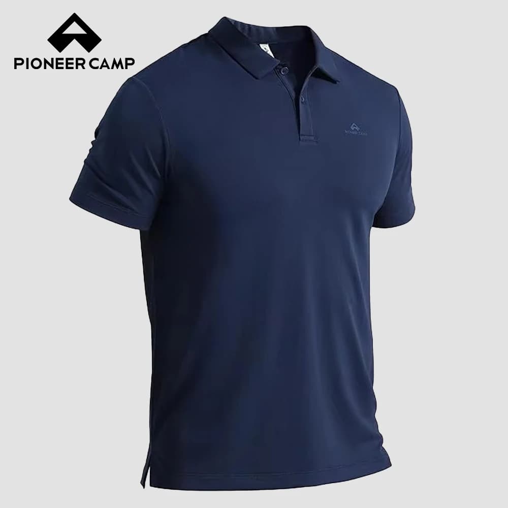 Pioneer Camp Men's Golf Shirt UPF 50+ Quick Dry Polo Shirts Short Sleeve Moisture Wicking Performance Tees Collar Work Shirts