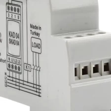 SKAD04 3 Phase Overvoltage Undervoltage P/rotector Relay For 220VAC For Power Supply System With DIN For Rail Mounting Gray Case