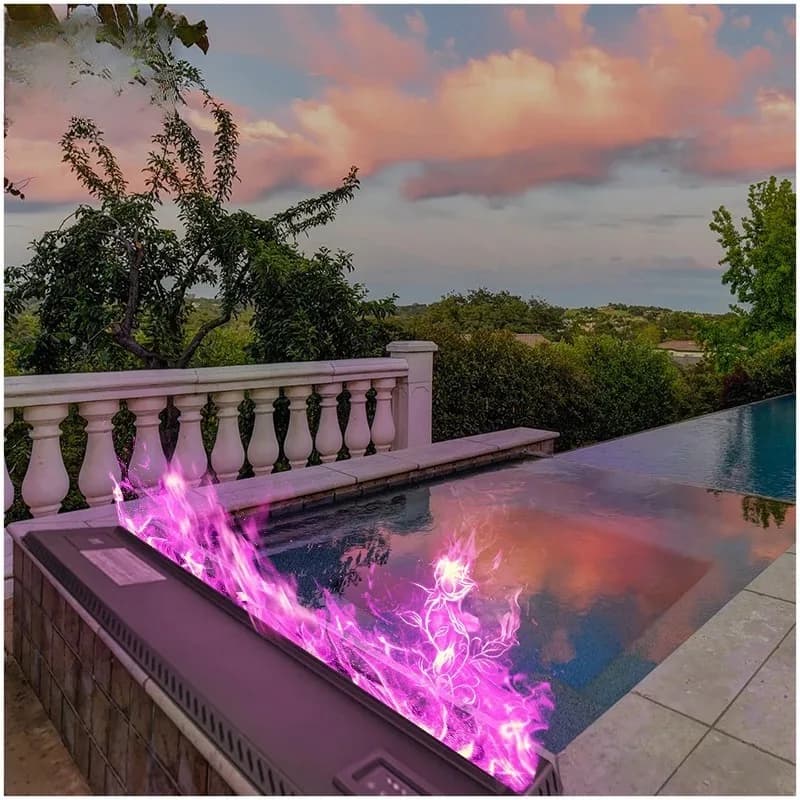 LED Light Artificial 3D Fogging Fireplace Wall Mounted Electric Intelligent Control Fogging Fireplace Black 10 Pcs CN;GUA