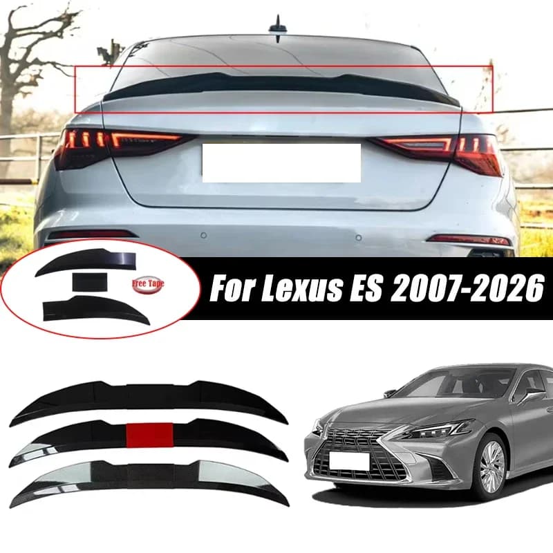 3pcs Sedan Rear Trunk Spoiler For Lexus ES 2007-2026 Adjustable DIY Modified Trunk Spoiler Automotive Accessories