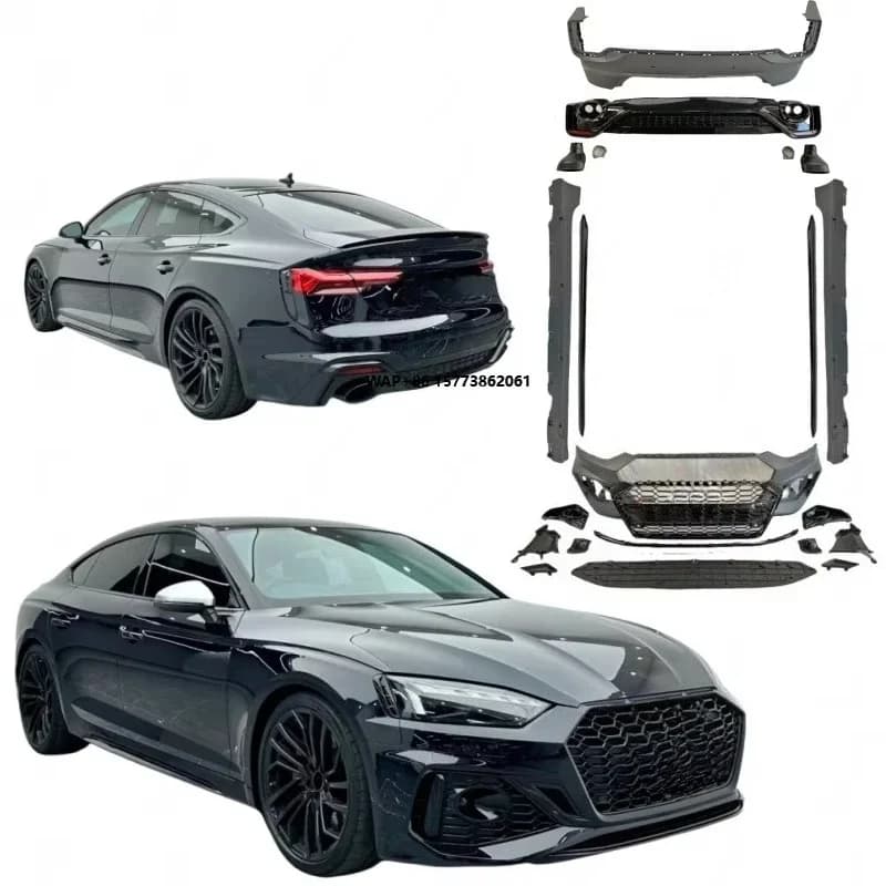 Car Bumpers Body Kit for  A5 B9 B9.5 Fit 2020 2021 2022 Year Upgrade RS5 Model with Front Bumpers Grilles