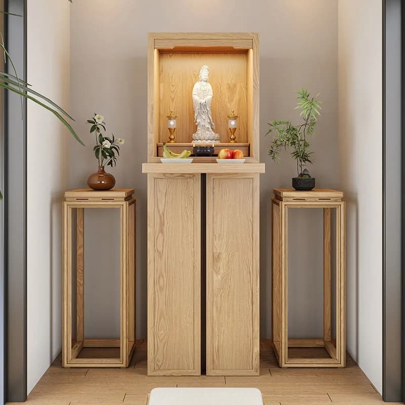 Black walnut new Chinese shrine vertical cabinet modern household shrine God of Wealth offering Taiwan Bodhisattva Guanyin