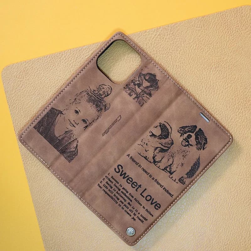Engrave Pattern&Text Flip Phone Cover For OPPO A1 Pro A78 A96 K10 A76 F21/Find X6/Reno13 Pro/12 FS/10 Pro/8T/8Z/Realme 11 10 C55