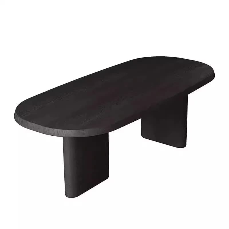 LMM medieval style simple oval solid wood dining table wabi sandy wind light luxury high-end long table