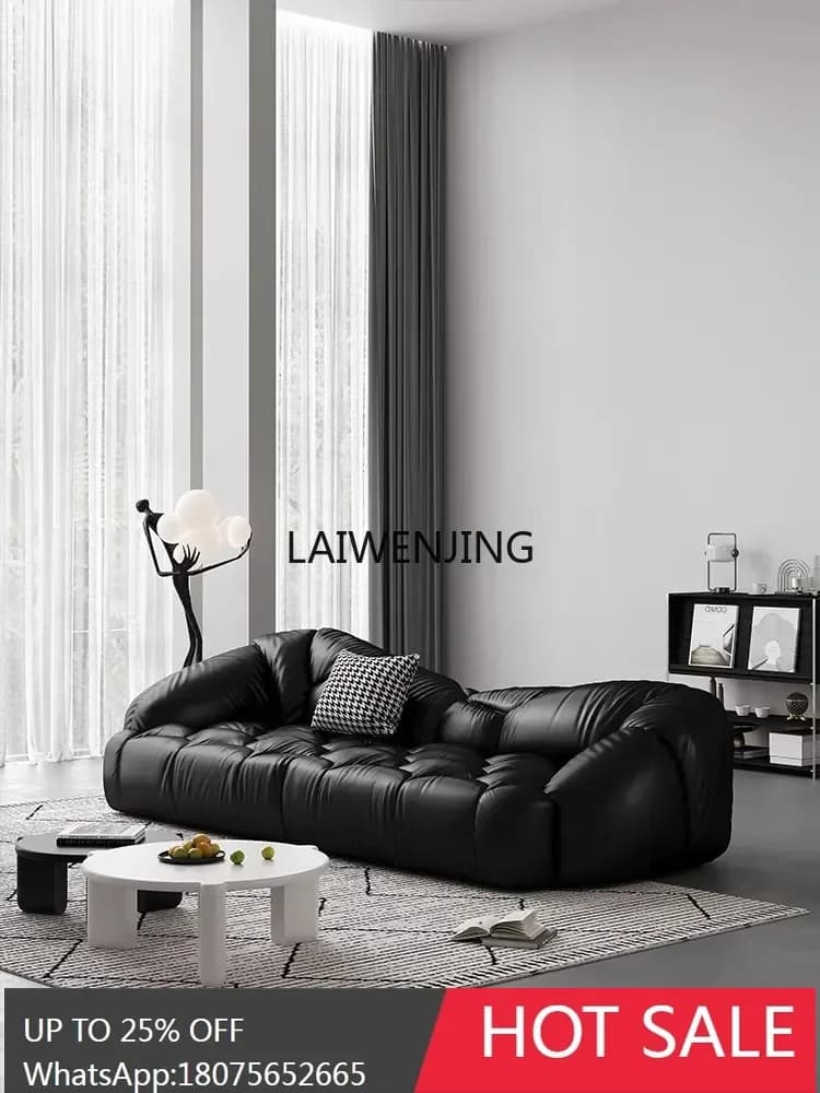 SGF living room sofa minimalist leather straight row special-shaped medieval Fengyun arc sofa