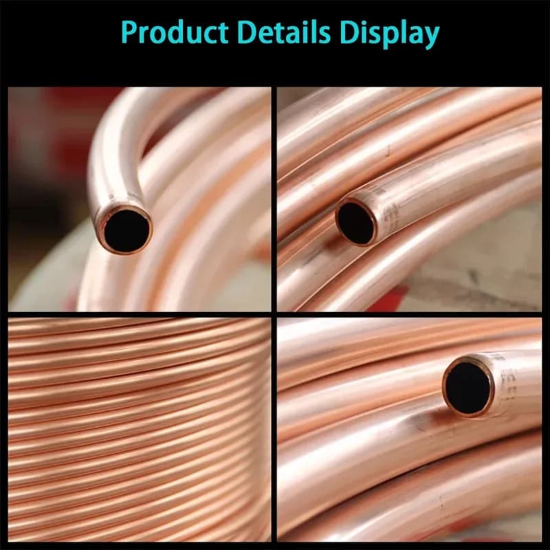 High Purity 99.9% Copper Tube Coil for AC Refrigerator Cooling System 1.6mm 1.8mm 2mm 2.5mm