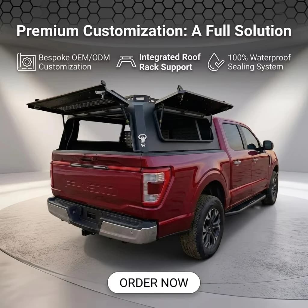 Professional Modular Aluminum Pickup Canopy for Ford F150 2015+ Heavy Duty Waterproof Knockdown Truck Bed Topper Ute Hardtop
