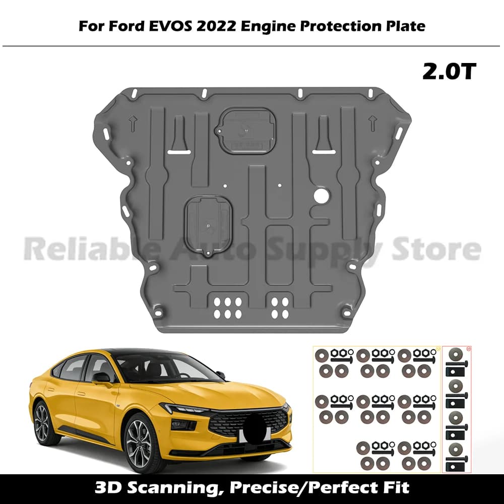 High Quality Alloy Engine Guard Durable Underbody Protection Splash Proof Mud Flap Car Bottom Shield For FORD EVOS 2022 Car Part