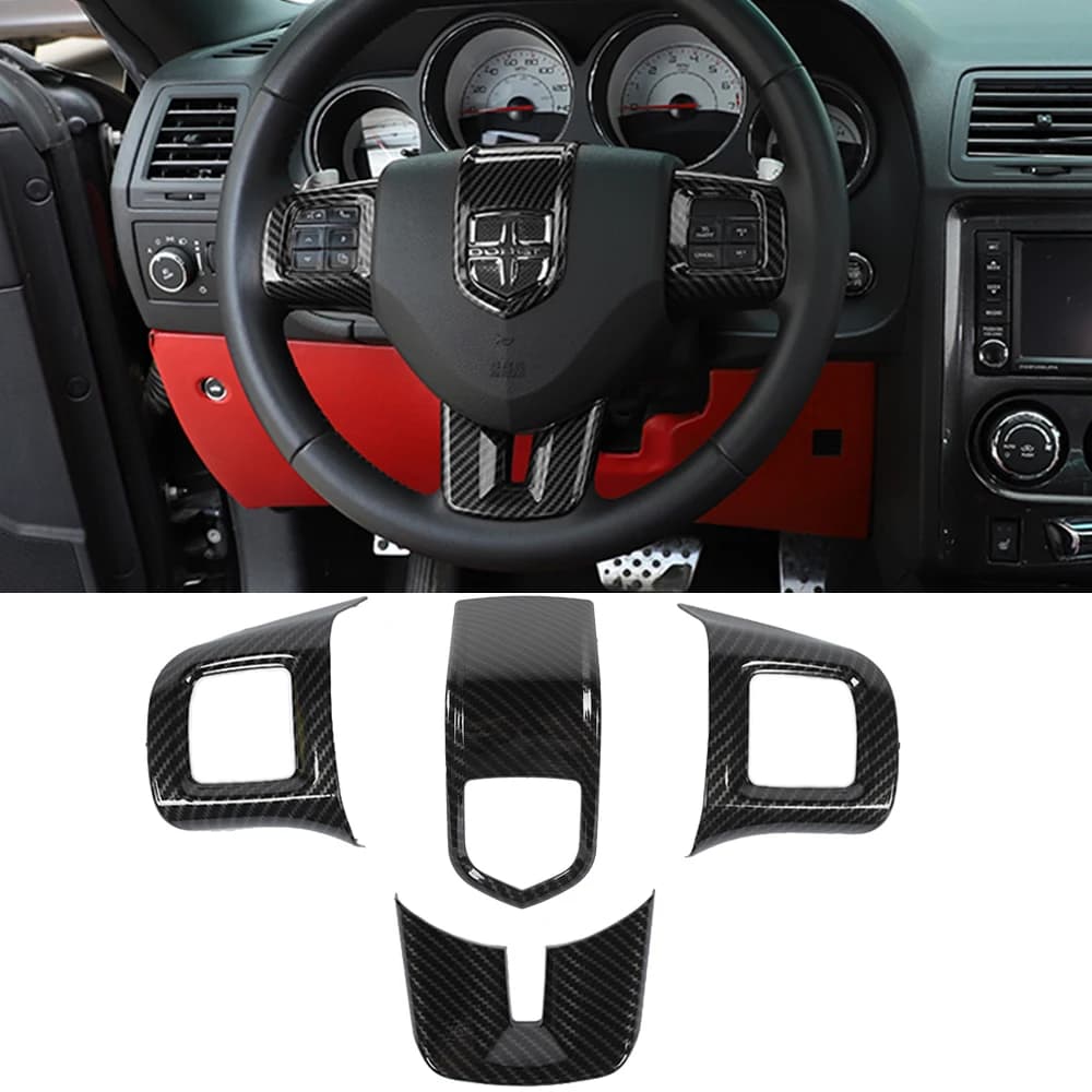 Car Steering Wheel Decoration Cover for Dodge Challenger Charger Durango Dart 2009-2014 Journey 2013-2022 Interior Accessories