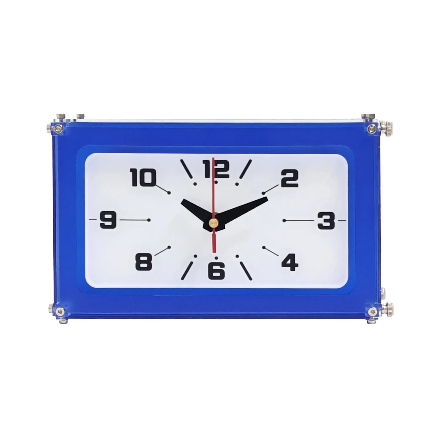 Double-sided clock, sky blue wall-mounted quartz clock for the living room, wall-mounted without drilling, personalized design