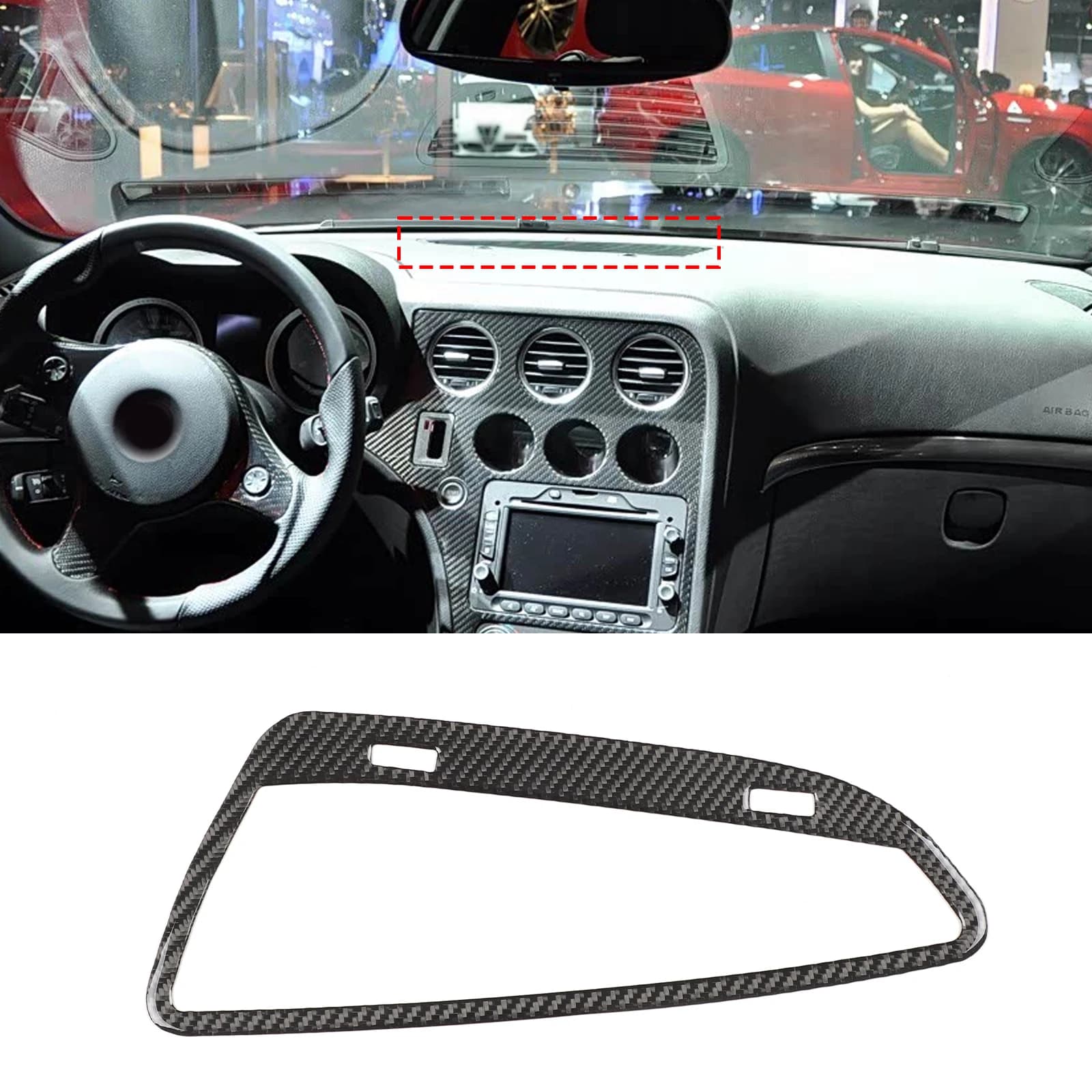 For Alfa Romeo 159/Brera/Spider 2004-2011 PVC/soft Carbon Fiber Car Center Control Air Outlet Frame Decorative Sticker