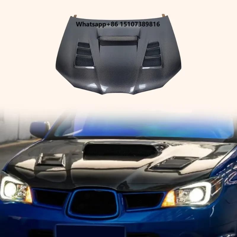 For WRX STI 8th Gen GD 05-07 Carbon VR Style Front Vented Cooling Hood