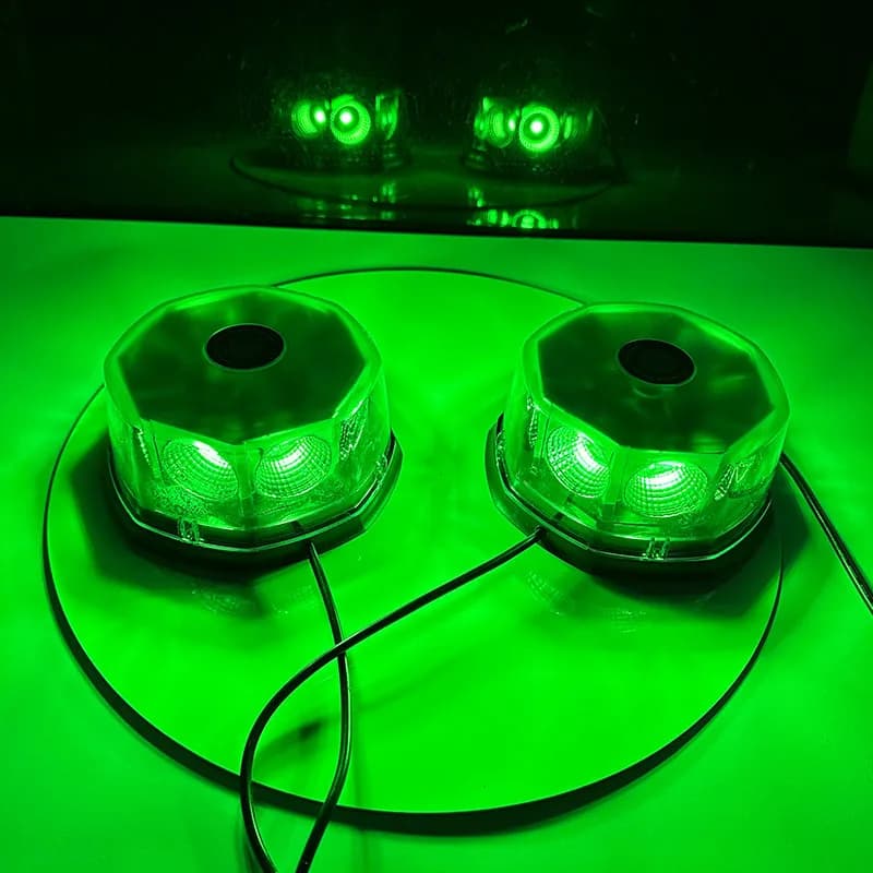Highly bright and flashing mushroom light, truck strong magnetic ceiling warning light, one drag and two open round