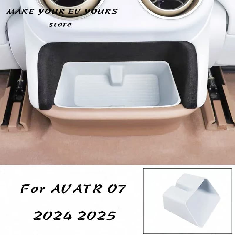For AVATR 07 2024 2025 Rear Storage Box Garbage Bin Storage Box Silicone Pad Accessories