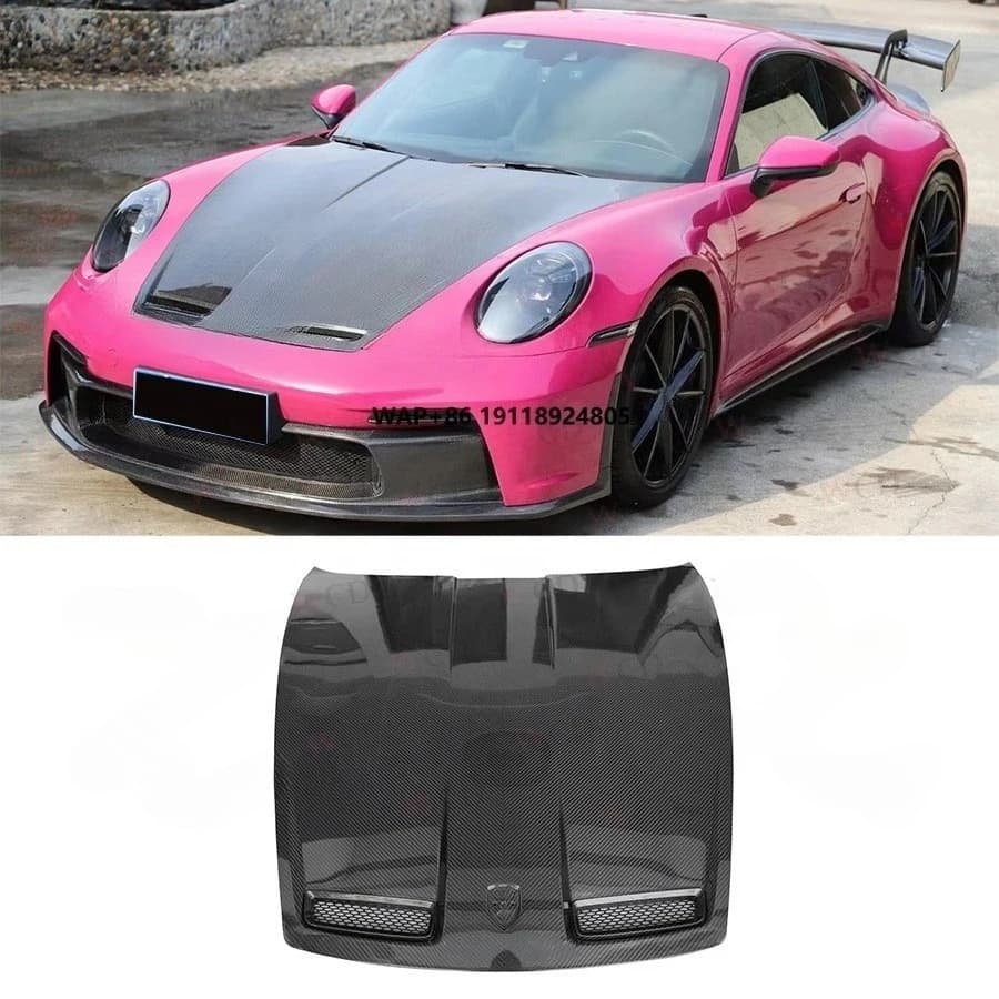 GT3 Style Dry Carbon Fiber Hood for  911 992 Carrera CarreraS 2019+ Front Hood Engine Bonnet Cover Car Accessories