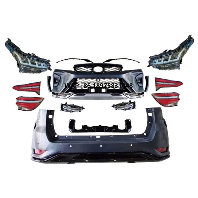 New Car Front Rear Bumper Facelift Wide Conversion Bodykit Body Kit for 2015-2020 Upgrade to Fortuner 2021