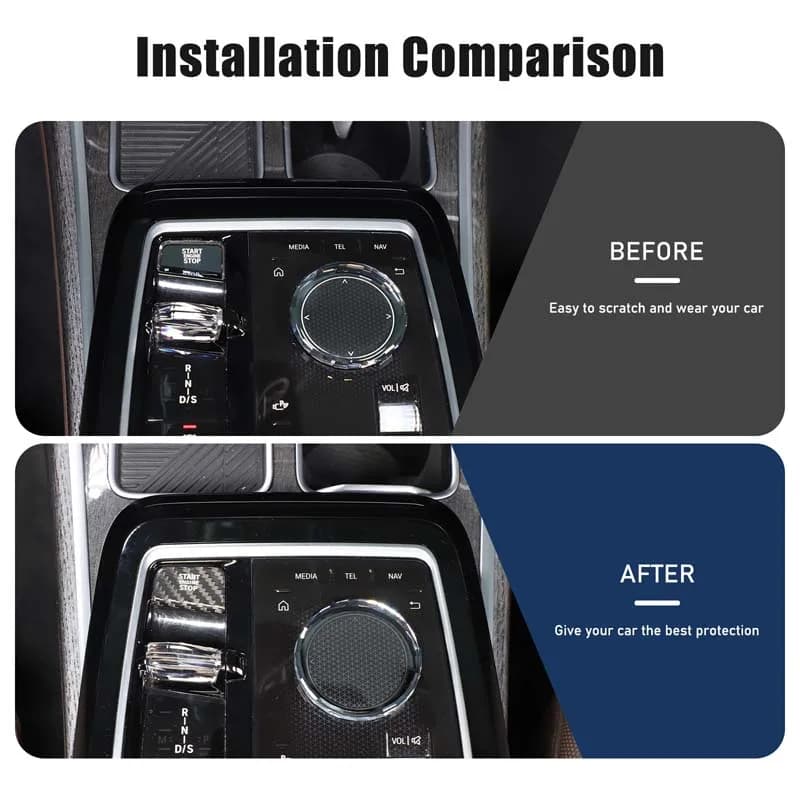 For BMW 5 7 X3 series i5i7 G45 G60 G70 2023-2026+ car push start button decorative sticker accessories 1Pcs Real carbon fiber