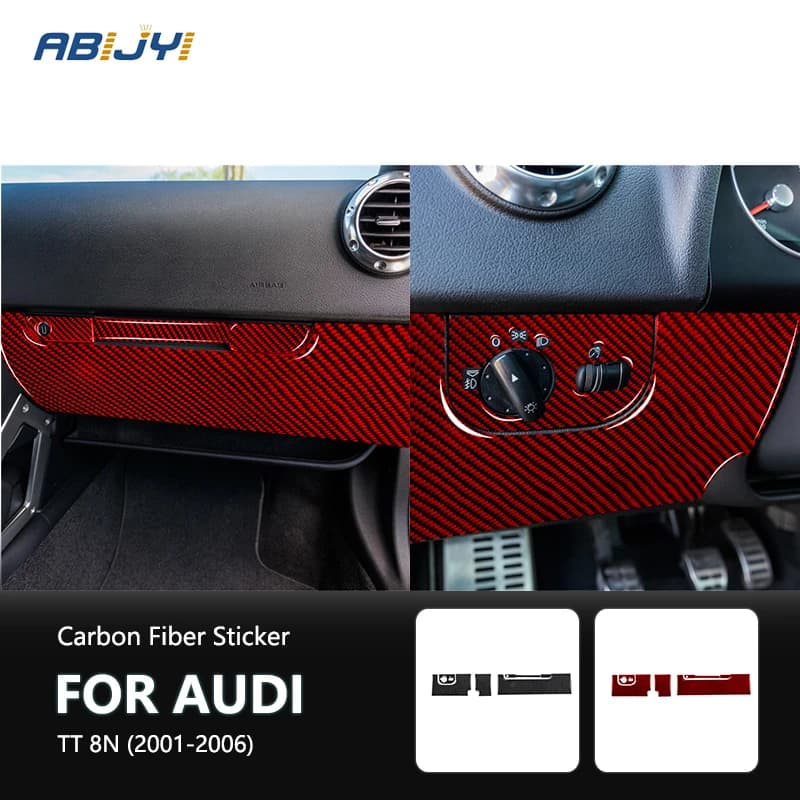 Under Steering Wheel Glove Box Carbon Fiber Trim Sticker For Audi TT 8N 2001 2002 2003-2006 Car Interior Styling Accessories