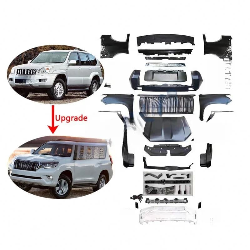 High Quality Facelift Body Kit Front Bumper Upgrade For Toyota Prado LC120 2003-2009 Convert To LC150 2018 Style