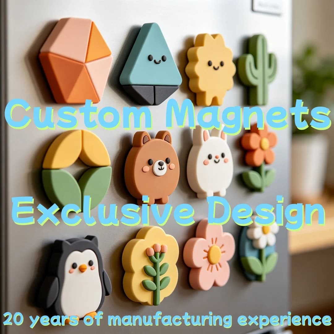 Cute 3D Soft Rubber Fridge Magnets Cartoon Animal Fruit Flower Refrigerator Magnet, Kawaii Kitchen Home Decor Gift