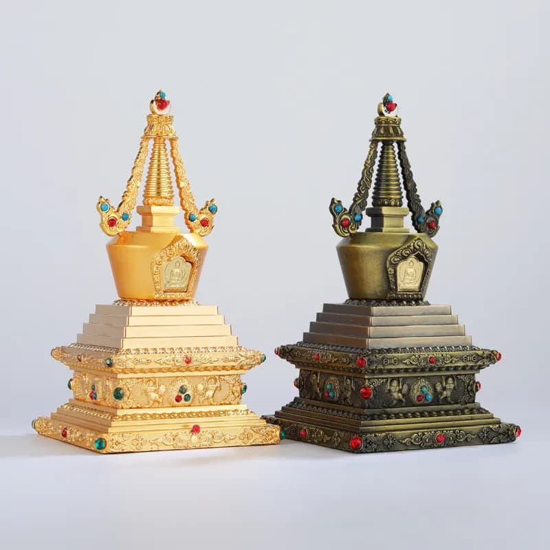 YFY dazang zen ornaments gilt  relic pagoda ornaments tibetan style tantric buddhist supplies gilt bodhi