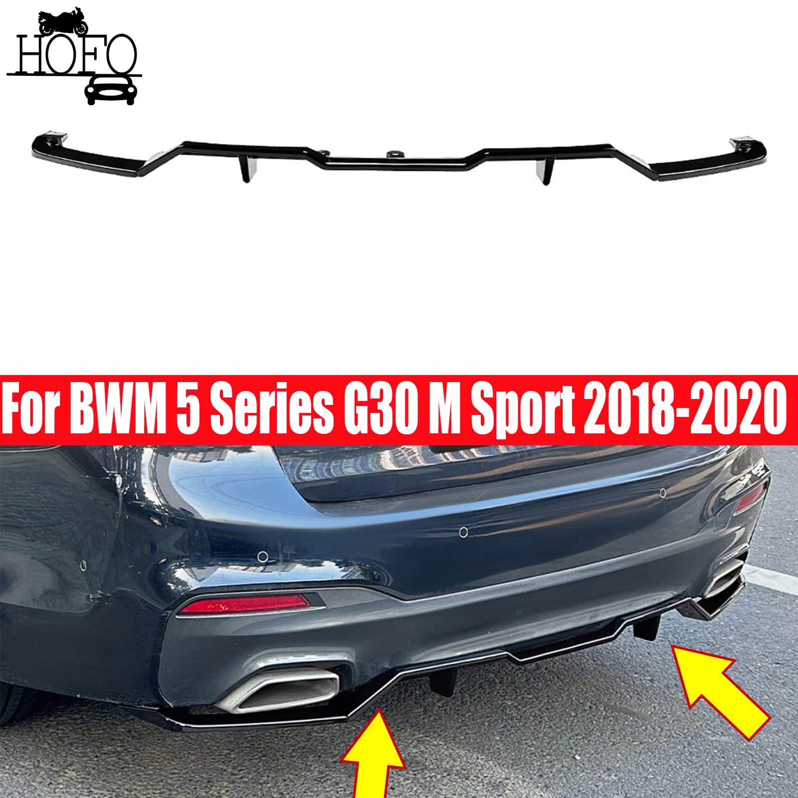 Car Rear Bumper Diffuser Glossy Black/Carbon Fiber Cars Exterior Modification Parts For BWM 5 Series G30 M Sport 2018-2020