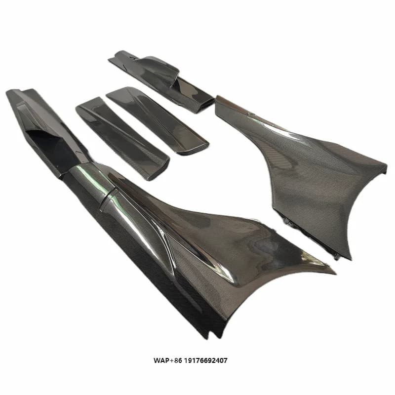 for Upgrading McLaren MP4 650S to 675LT Style True Carbon Fiber Car Side Skirts Body Kit Side Lip Spoilers Side Lip Chin
